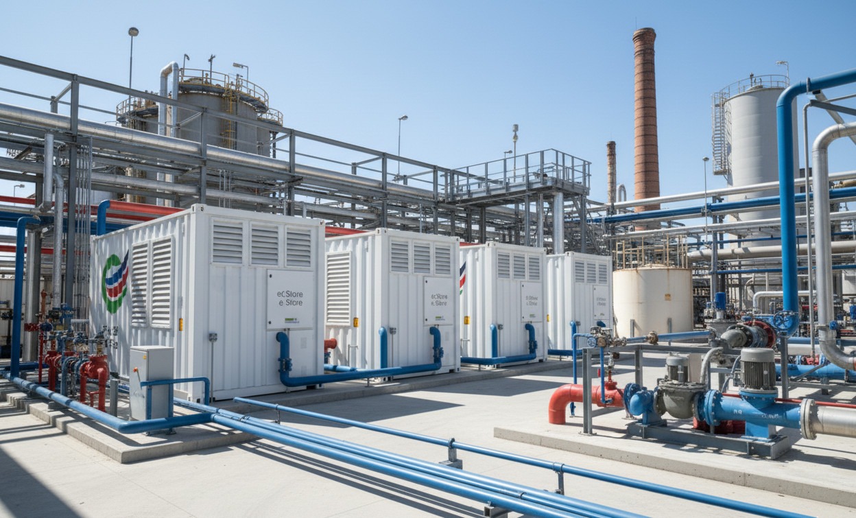 Ecosistema ACSZero HUB con e-240 y e-Store integrados en planta térmica modular